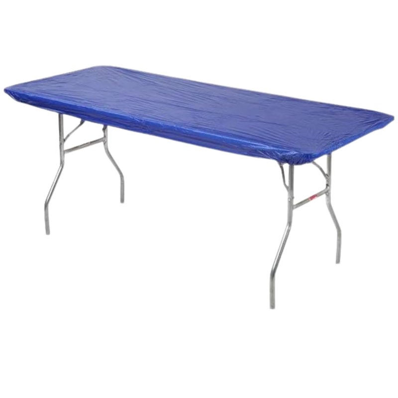 Kwik-Covers 8' Rectangular Plastic Table Covers 30" x 96" (8 Feet), (10 Pack, Royal Blue) - Image 1